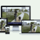 Responsive web design displayed on multiple devices including desktop, tablet, and smartphone.